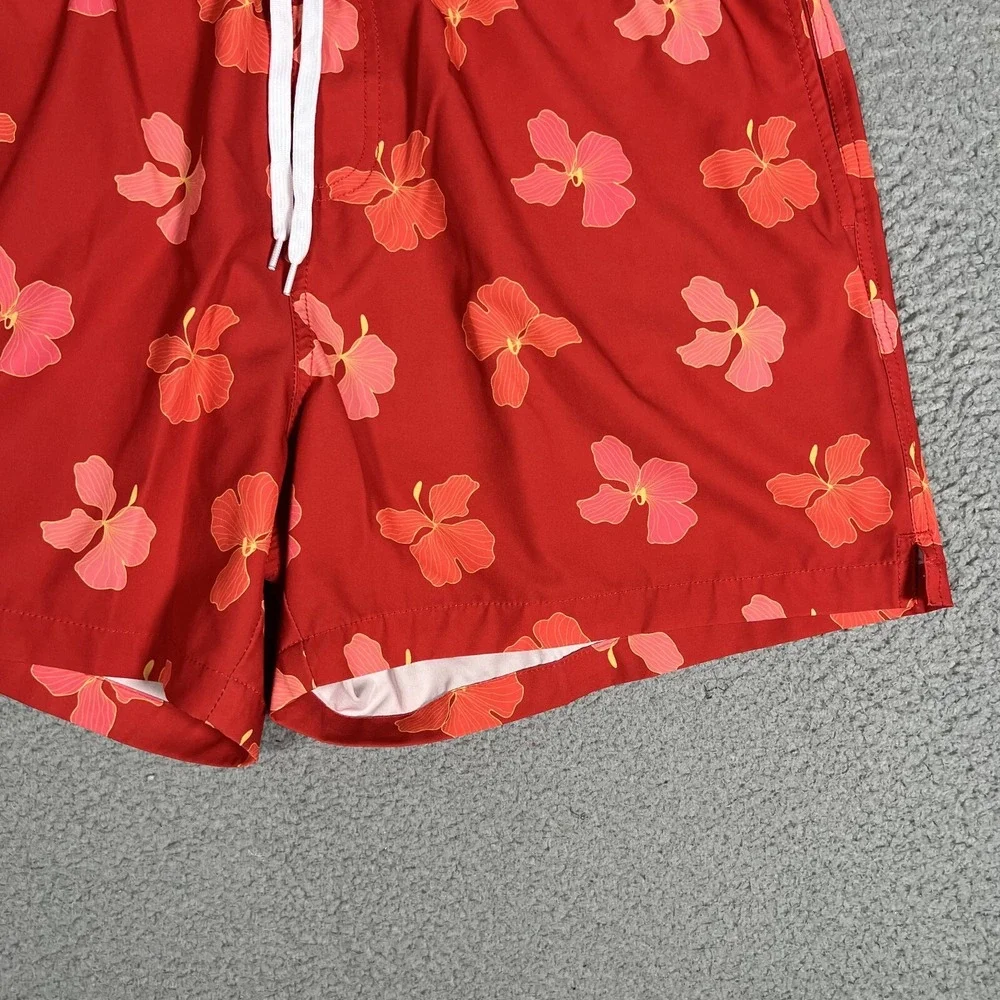 Bear Bottom Shorts Mens XXL Red Floral 5.5